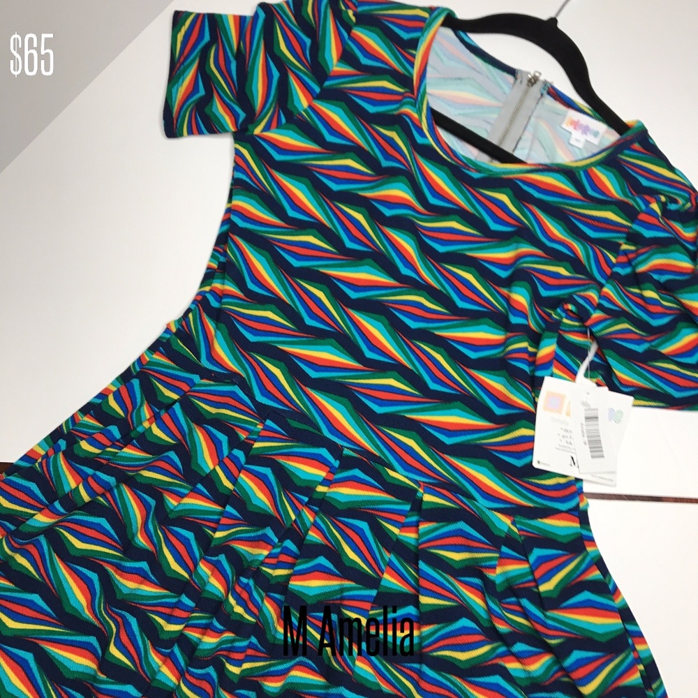 vintage LuLaRoe Amelia Dress Pockets Pleats